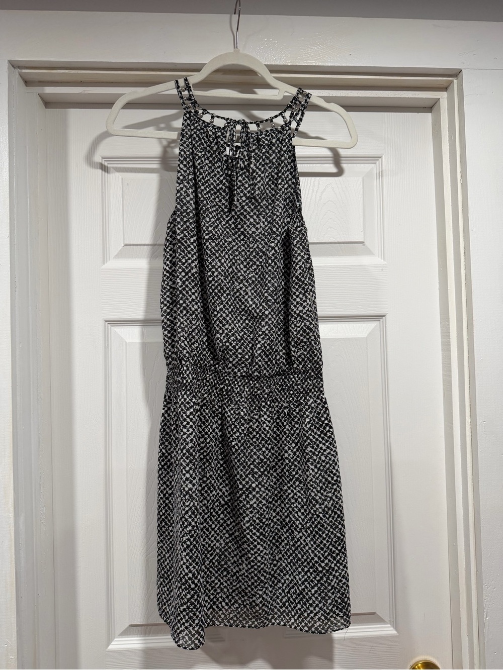 White House Black Market Black & White Halter Mini Dress